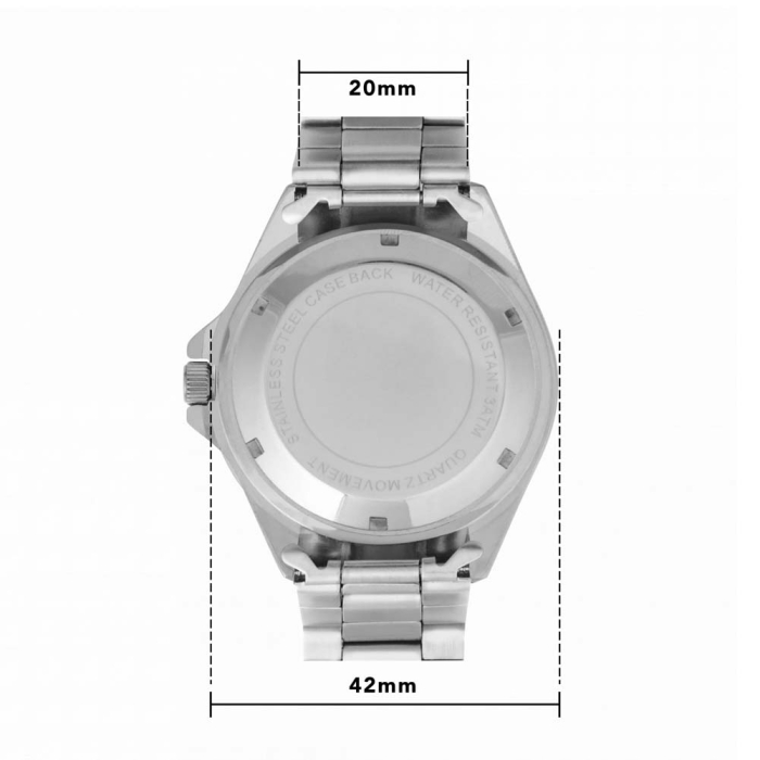 Mens Stainless Steel Royal Face Watch