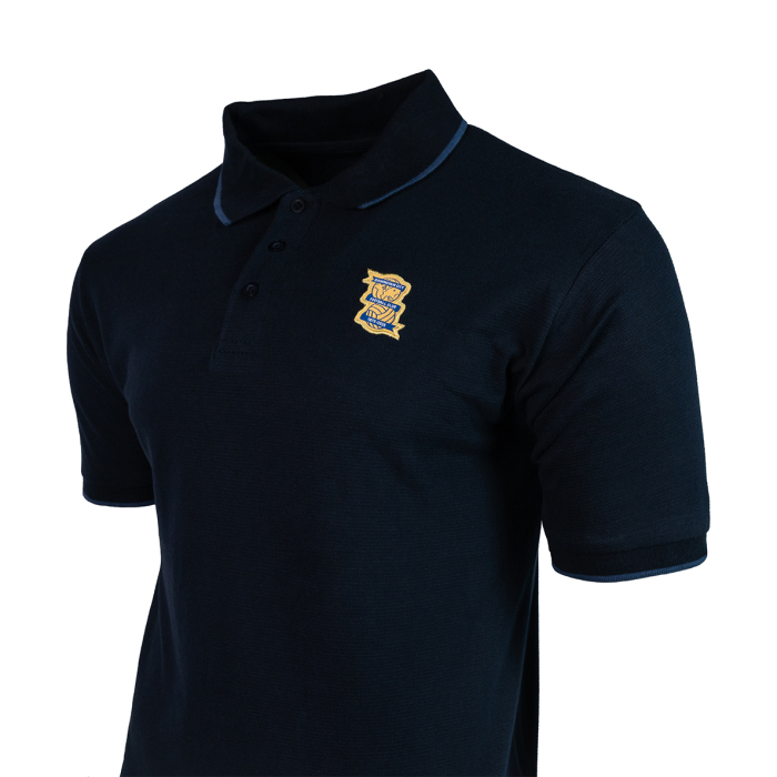 150 Year Crest Stripe Collar Waffle Polo Navy