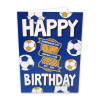 Gold Falling Football Birthday Card