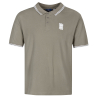 Striped Collared Button Polo Stone