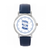 Womens Navy Leather Large Crest Watch