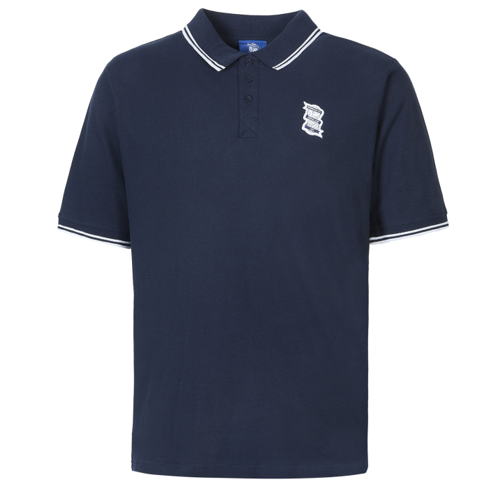 Striped Collared Button Polo Navy