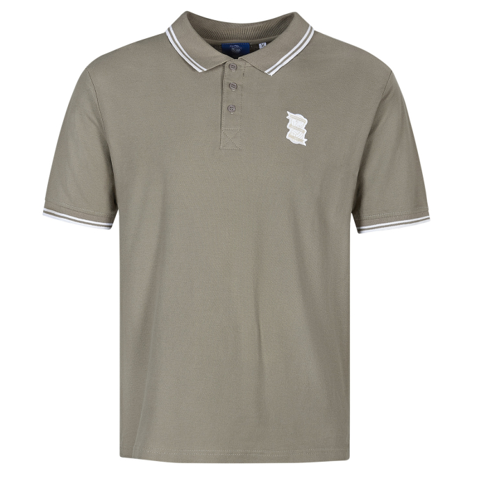 Striped Collared Button Polo Stone