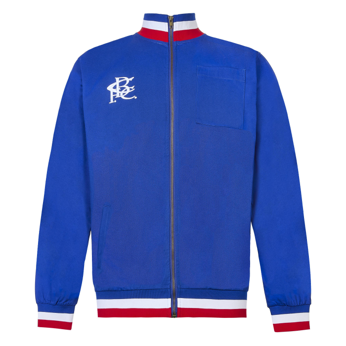 Red Stripe Collar Retro Full Zip Jacket