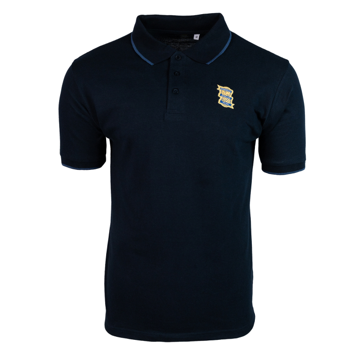 150 Year Crest Stripe Collar Waffle Polo Navy